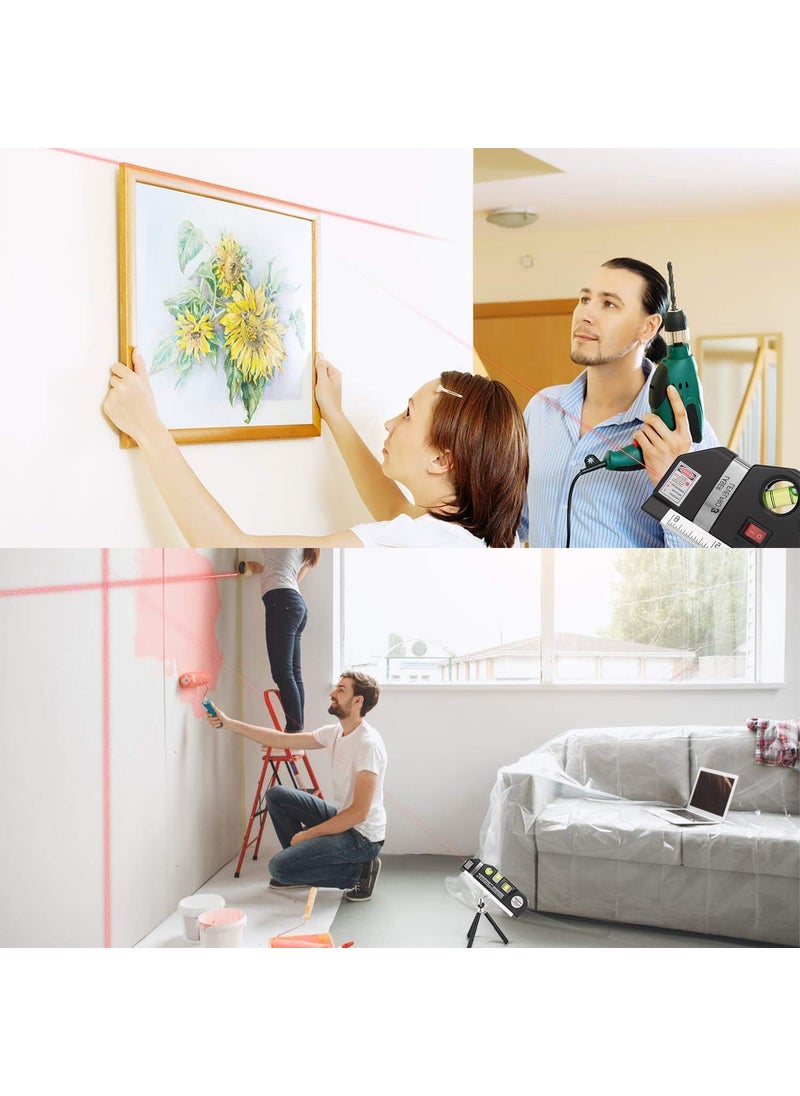 DIY Crafts DIY Crafts Laser Level Line Tool Multipurpose Laser Level Kit Standard Cross Line Laser level Laser Line leveler Beam Tool Metric Rulers 8ft25M Picture Hanging cabinets Tile Walls XL 1 Count  - Image 3