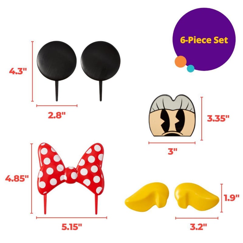 DecoPac DecoSetÂ® Disney's Minnie Mouse Creations Cake Topper, 6-Piece Disney's Minnie Mouse Cake Decoration - Image 5