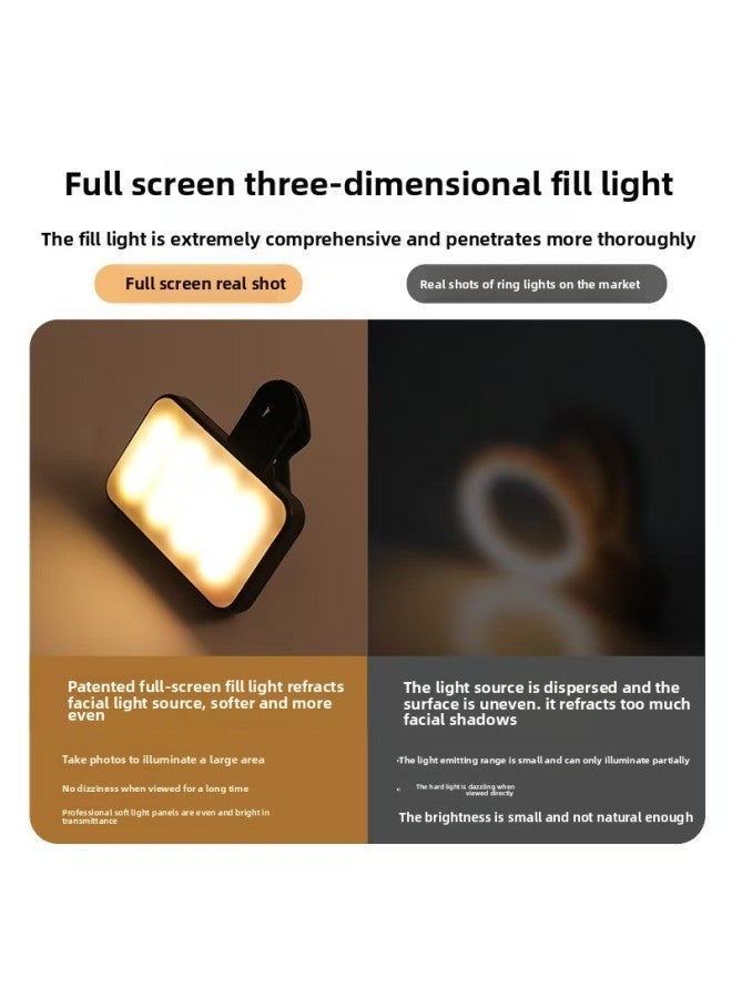 Charging LED Video Mobile Phone Floor Barber Shop Live Special Atmosphere Light Camera Pocket Light RGB-Specification:White  - Image 4