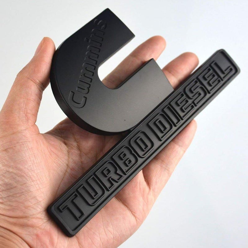 UpAuto 2pcs Cummins Turbo Diesel Emblems 3D Logo for Dodge Ram 2500 3500 - Image 2
