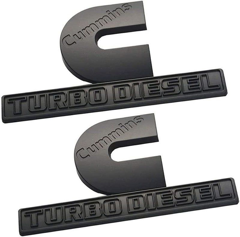 UpAuto 2pcs Cummins Turbo Diesel Emblems 3D Logo for Dodge Ram 2500 3500 - Image 1