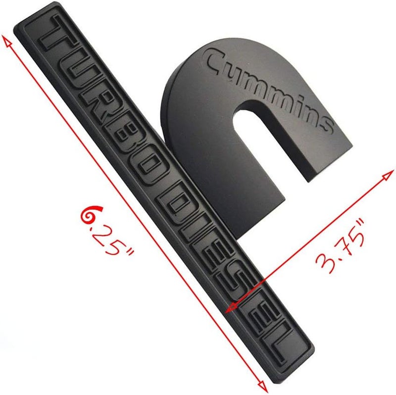 UpAuto 2pcs Cummins Turbo Diesel Emblems 3D Logo for Dodge Ram 2500 3500 - Image 5
