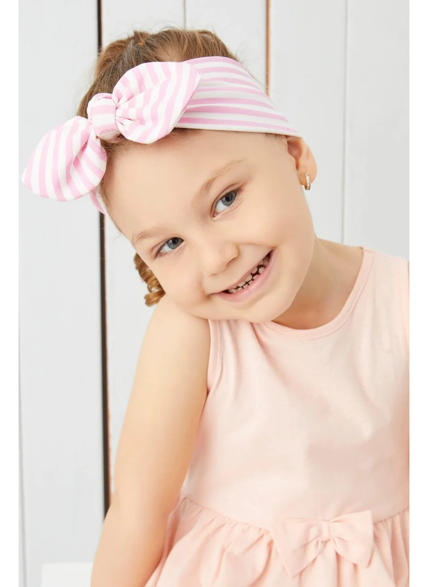Babygiz Handmade Ultra Soft Bow Tie 100% Natural Cotton Double Layer Combed Five-in-One Baby and Kids Girls Bandana Headband Set - 5 Different Patterns and Colors
