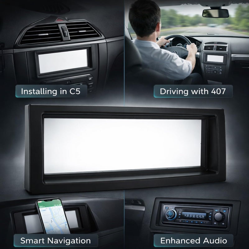 ABS Double Din Radio Dash Panel for C5 2004 2008 Black Stereo Mounting Frame - Image 5