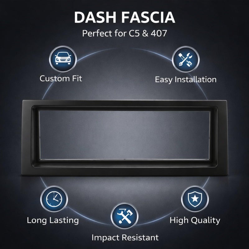 ABS Double Din Radio Dash Panel for C5 2004 2008 Black Stereo Mounting Frame - Image 4