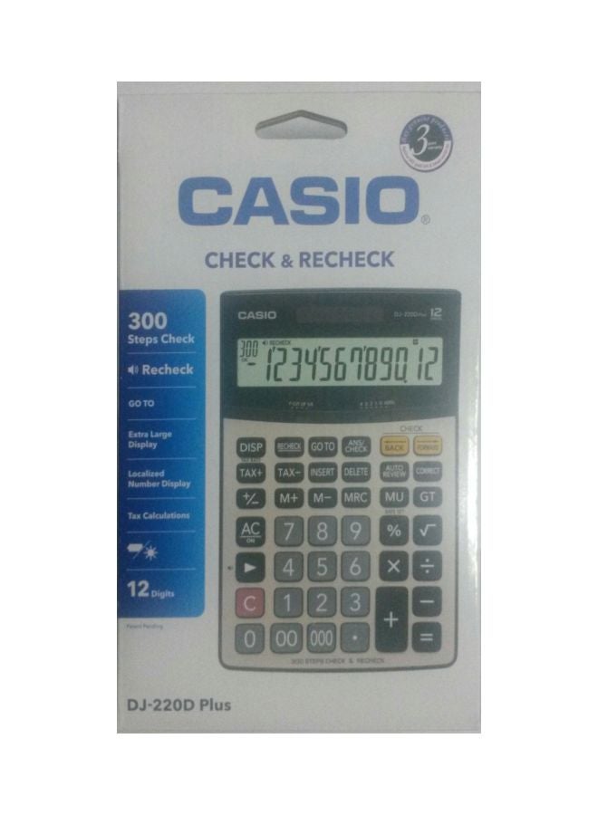 CASIO 12-Digit Financial And Business Calculator DJ-220D Plus Silver/Black/Grey - Image 3