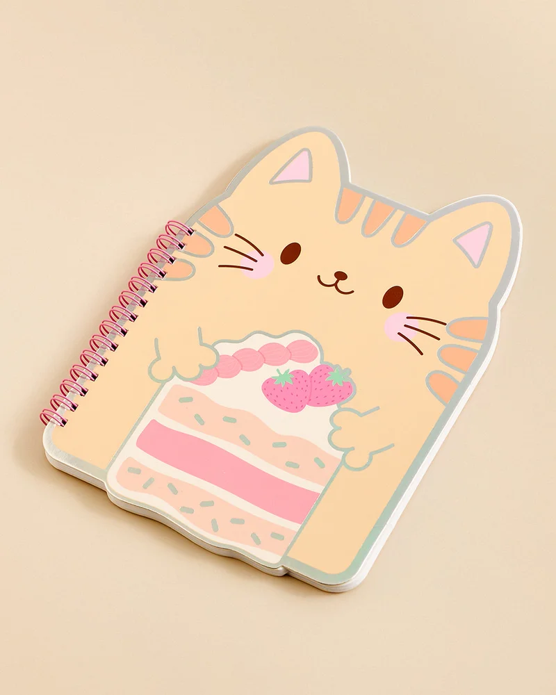Redtag Mustard Cat Shaped Spiral Softcover Notebook