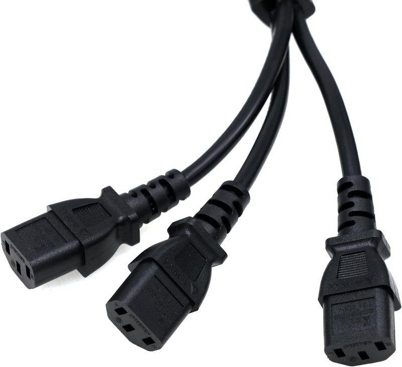 كابل طاقة من ذكر IEC 320 C14 إلى 4× أنثى C13، كابل من نوع Y من C14 إلى 4× C13 لأجهزة UPS/PDU، 250 فولت/10 أمبير (C14-3xC13 30 سم) - Image 2