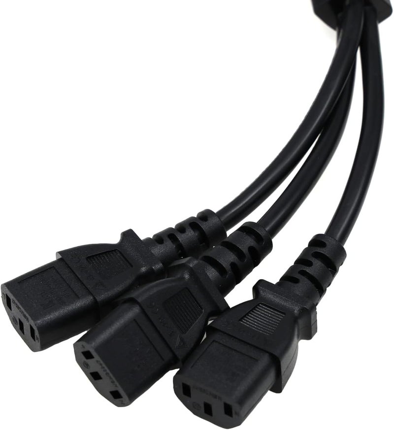 كابل طاقة من ذكر IEC 320 C14 إلى 4× أنثى C13، كابل من نوع Y من C14 إلى 4× C13 لأجهزة UPS/PDU، 250 فولت/10 أمبير (C14-3xC13 30 سم) - Image 1