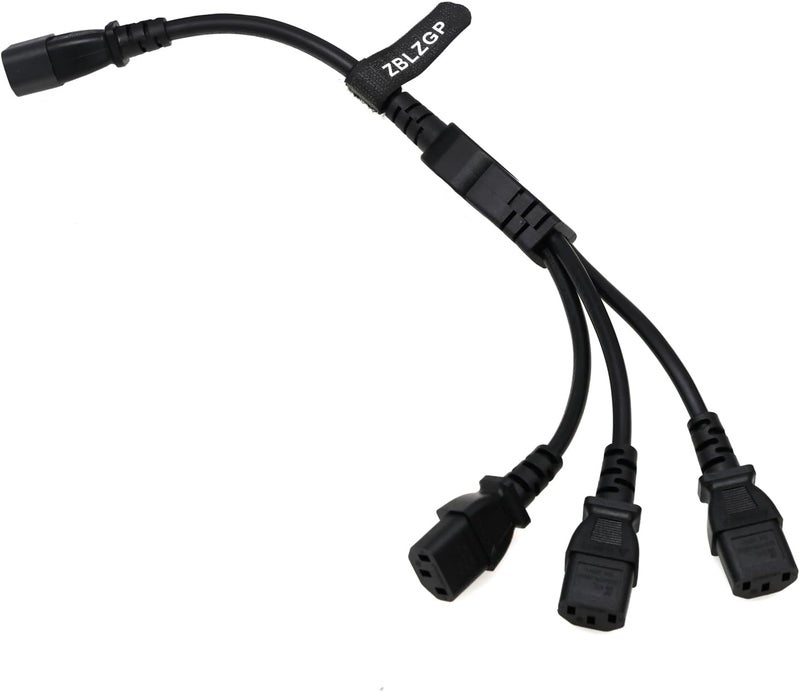 كابل طاقة من ذكر IEC 320 C14 إلى 4× أنثى C13، كابل من نوع Y من C14 إلى 4× C13 لأجهزة UPS/PDU، 250 فولت/10 أمبير (C14-3xC13 30 سم) - Image 3
