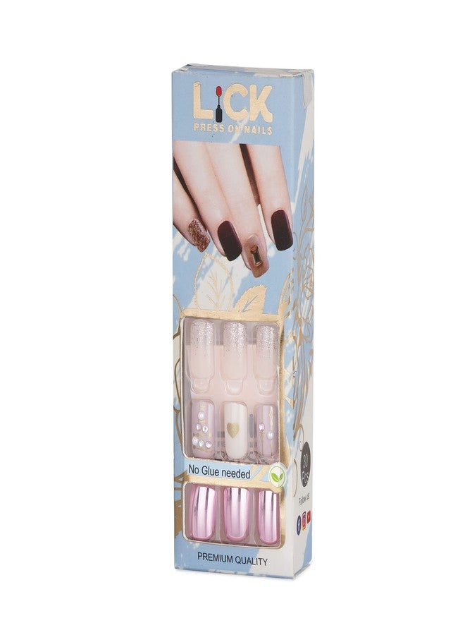 ليك أظافر صناعية وردية اللون قابلة للضغط من ليك - 30 قطعة، طقم فن الأظافر، أظافر فرنسية، أظافر صناعية قابلة لإعادة الاستخدام، أظافر صناعية، أظافر قابلة للضغط، طقم تمديد الأظافر (لا حاجة للغراء) - Image 4