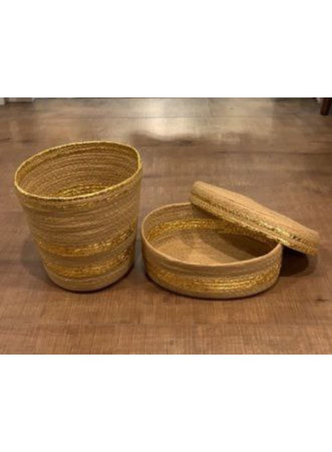 Basket set, box of rattan napkins