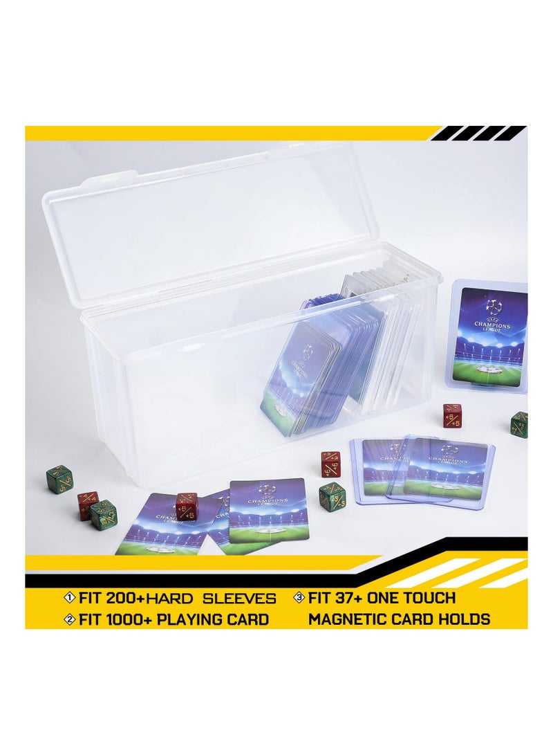 KASTWAVE صندوق تخزين بطاقات التداول، حافظة و منظم بطاقات اللعب لبوكيمون، MTG، يوجيو، بطاقات TCG، حافظة بطاقات بلاستيكية شفافة تحمل حتى 1100 قطعة من بطاقات الحجم القياسي، جامع بطاقات البيسبول وكرة القدم - Image 2