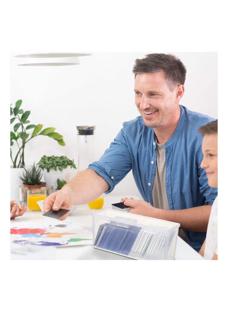 KASTWAVE صندوق تخزين بطاقات التداول، حافظة و منظم بطاقات اللعب لبوكيمون، MTG، يوجيو، بطاقات TCG، حافظة بطاقات بلاستيكية شفافة تحمل حتى 1100 قطعة من بطاقات الحجم القياسي، جامع بطاقات البيسبول وكرة القدم - Image 4