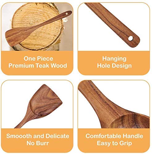 Rolimoli Handmade Wooden Serving and Cooking Spoon Kitchen Utensil Set of 7 - Image 4