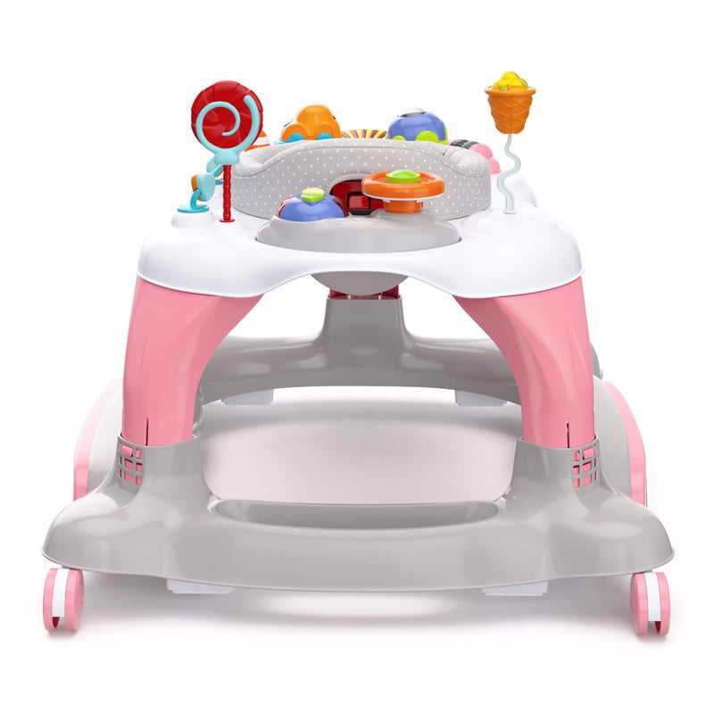Storkcraft 3-in-1 Activity Walker and Rocker with Jumping Board and Feeding Tray, Interactive Walker for Toddlers and Infants, Pink - Image 3