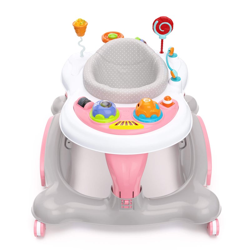 Storkcraft 3-in-1 Activity Walker and Rocker with Jumping Board and Feeding Tray, Interactive Walker for Toddlers and Infants, Pink - Image 5