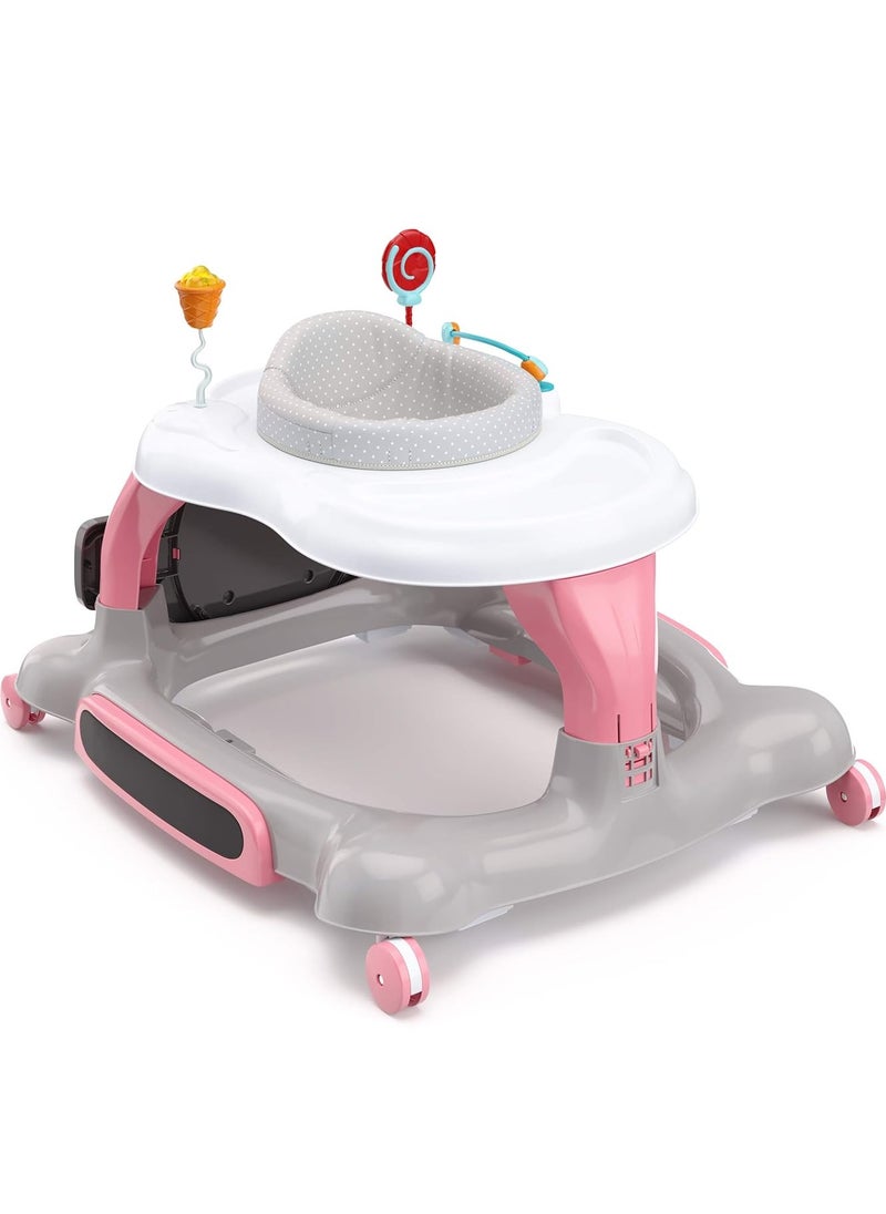 Storkcraft - Storkcraft 3-in-1 Activity Walker and Rocker with Jumping Board and Feeding Tray, Interactive Walker for Toddlers and Infants, Pink - Image 1