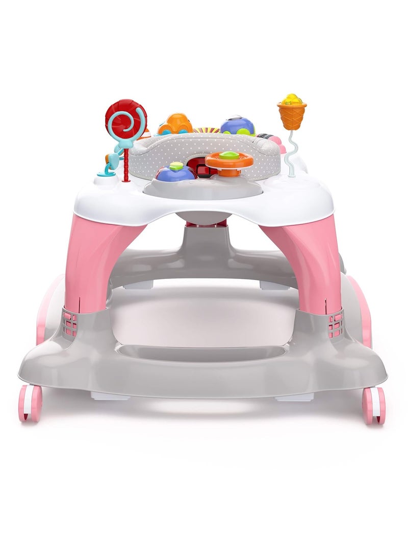 Storkcraft - Storkcraft 3-in-1 Activity Walker and Rocker with Jumping Board and Feeding Tray, Interactive Walker for Toddlers and Infants, Pink - Image 1