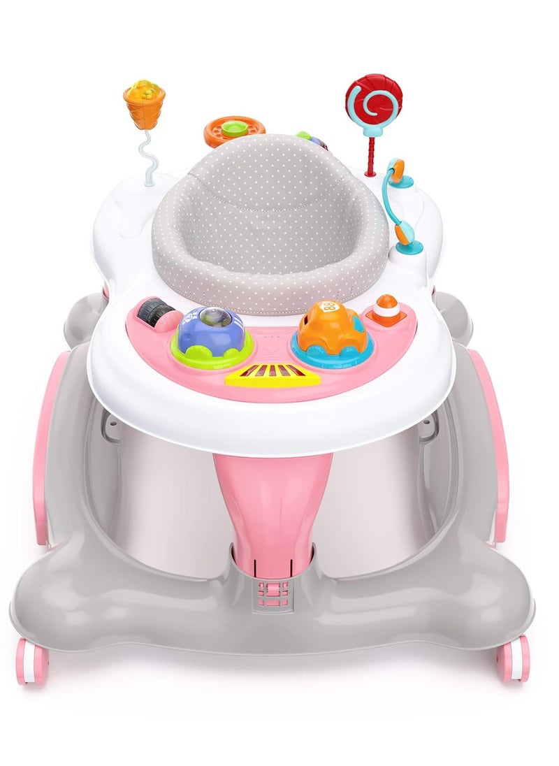 Storkcraft - Storkcraft 3-in-1 Activity Walker and Rocker with Jumping Board and Feeding Tray, Interactive Walker for Toddlers and Infants, Pink - Image 1