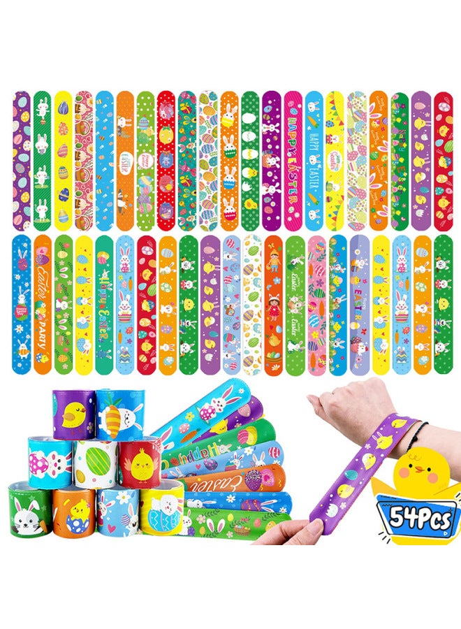 Easter Themed PVC Slap Bracelet Decorative Rabbit Egg Design Ideal For Family Decoration Fun Children's Toy Handband-Color:12*4 (48 A Pack)-Specifications:3*22  - Image 2