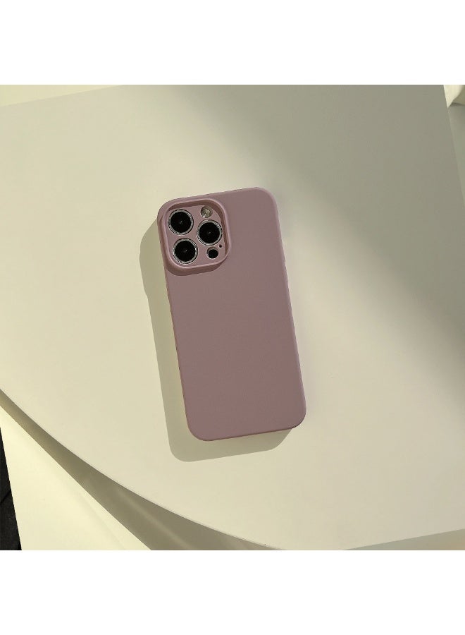 NIBEMINENT Liquid Silicone Solid Color Protective TPU Case Cover For iPhone 15 Pro, Sand Powder