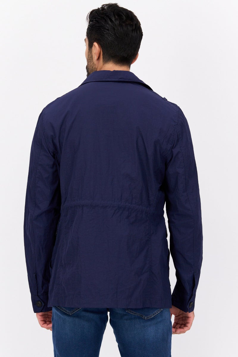 Trussardi Jeans Men Plain Jacket Shirt, Navy - Image 3