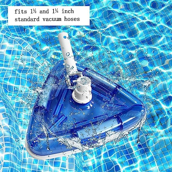 PETSON Triangular Transparent Triangle Pool Vacuum Head Inground Above Ground Swimming Pool Vacuum Brush Head Spa Vinyl Pool Vacuum Attachment with Weighted Base and Brushes Cleaning Brush - Image 4