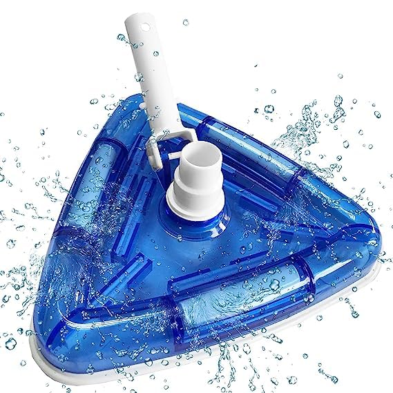 PETSON Triangular Transparent Triangle Pool Vacuum Head Inground Above Ground Swimming Pool Vacuum Brush Head Spa Vinyl Pool Vacuum Attachment with Weighted Base and Brushes Cleaning Brush - Image 2