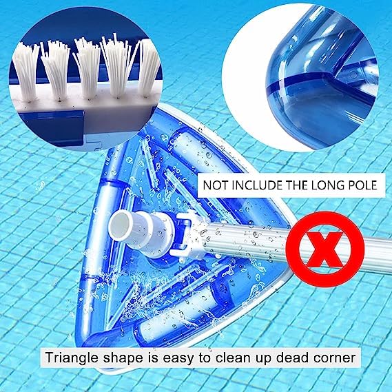 PETSON Triangular Transparent Triangle Pool Vacuum Head Inground Above Ground Swimming Pool Vacuum Brush Head Spa Vinyl Pool Vacuum Attachment with Weighted Base and Brushes Cleaning Brush - Image 5