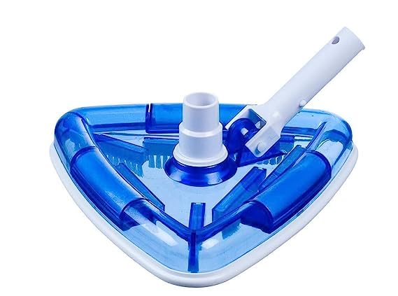 PETSON Triangular Transparent Triangle Pool Vacuum Head Inground Above Ground Swimming Pool Vacuum Brush Head Spa Vinyl Pool Vacuum Attachment with Weighted Base and Brushes Cleaning Brush - Image 1