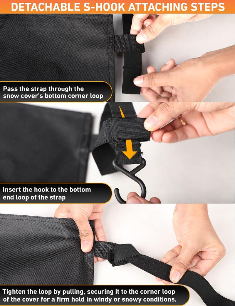 Econour Car Snow Cover Compatible For Honda Accord | Windshield Cover For Ice And Snow With S-Hook Straps | Heavy-Duty 600D Oxford Winter Car Cover  Waterproof & Anti-Slip - Image 5