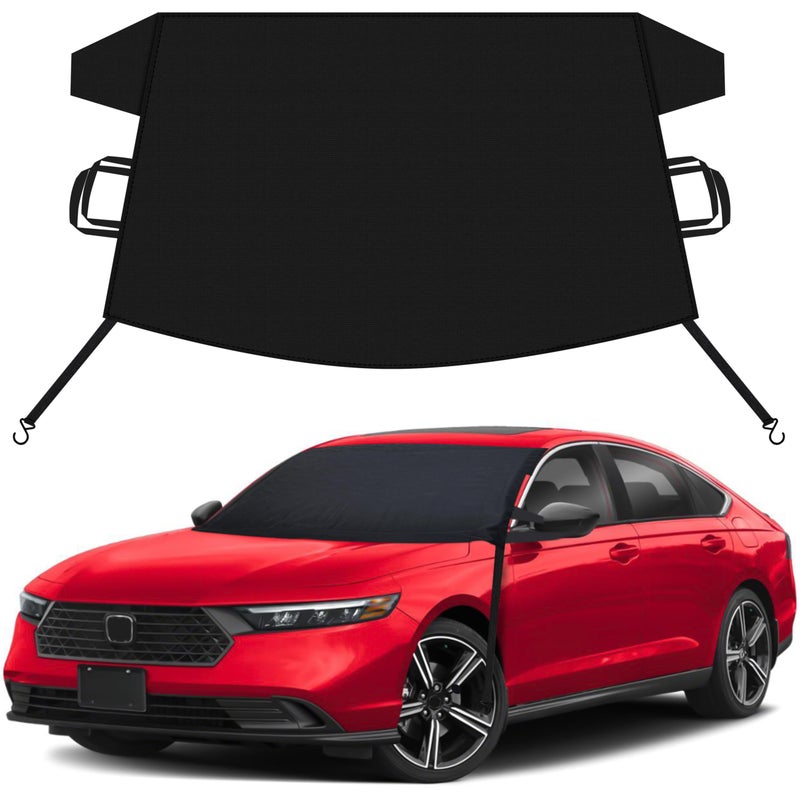 Econour Car Snow Cover Compatible For Honda Accord | Windshield Cover For Ice And Snow With S-Hook Straps | Heavy-Duty 600D Oxford Winter Car Cover  Waterproof & Anti-Slip - Image 1