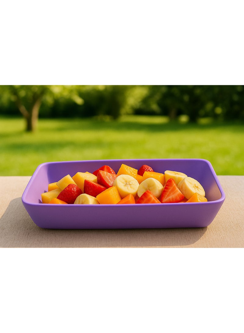 طبق بولة مستطيل من البلاستيك عالي الجودة  -كود 1052-لون البنفسجي الفاتح - Image 3