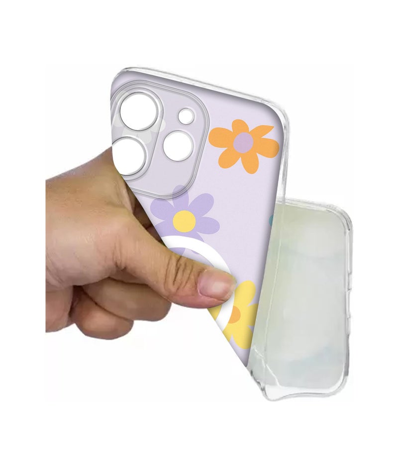 Casotec Case Cover for Tecno Pop 9 5G Spring Daisy Garden MagSafe Ring Design (Not MagSafe Compatible) | UV Printed Soft TPU Shockproof Back Case for Tecno Pop 9 5G - Image 4