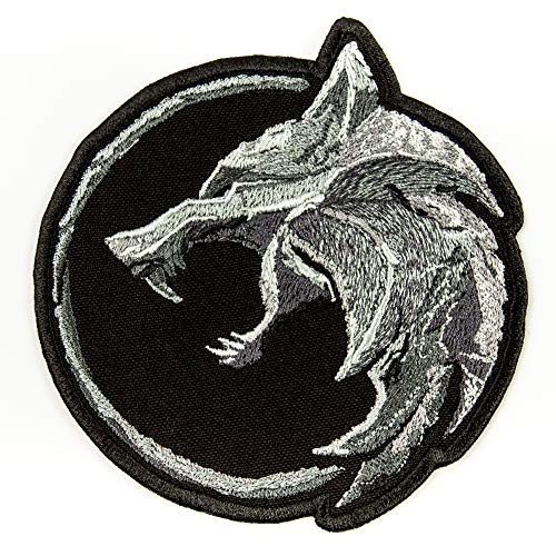 Embrosoft The Wolf Amulet Patch / TV Series and Game Emblem / Embroidered Iron On (3.8" x 3.9") - Image 1