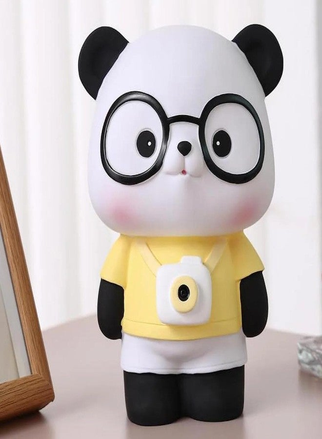 CHIRANSI Cute Cartoon Portable Piggy Bank, Creative Coin Bank for Boys and Girls, Decorative Money Saving Box for Birthday Present, Best Return Gifts for Kids (Pack of 1) (Yellow - Panda) - Image 1
