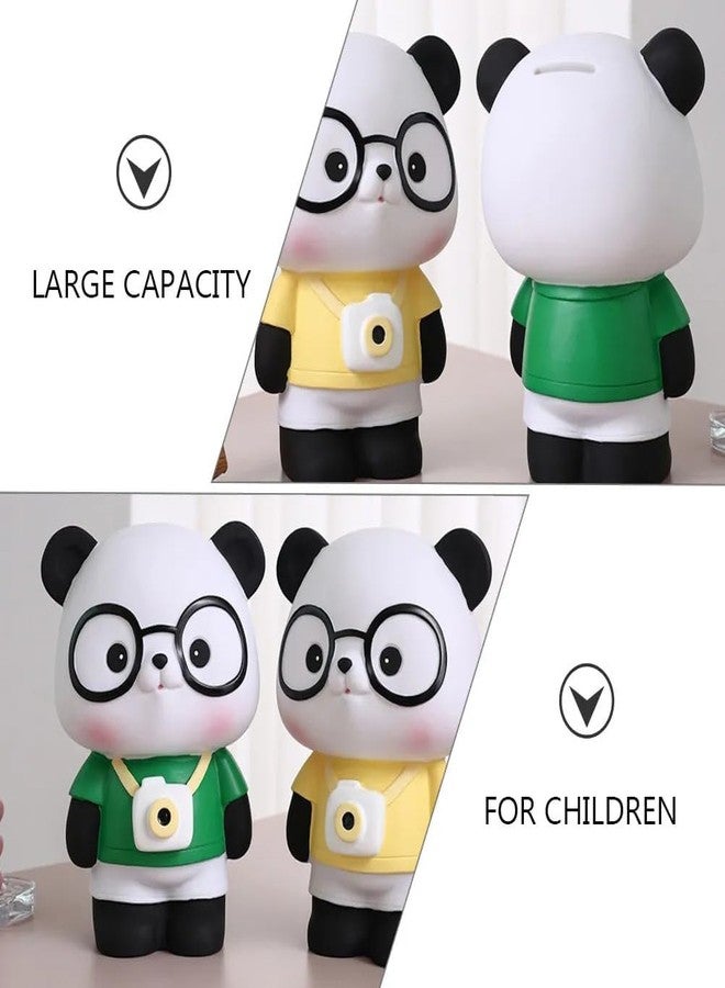 CHIRANSI Cute Cartoon Portable Piggy Bank, Creative Coin Bank for Boys and Girls, Decorative Money Saving Box for Birthday Present, Best Return Gifts for Kids (Pack of 1) (Yellow - Panda) - Image 4