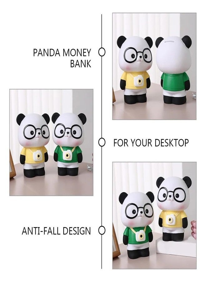 CHIRANSI Cute Cartoon Portable Piggy Bank, Creative Coin Bank for Boys and Girls, Decorative Money Saving Box for Birthday Present, Best Return Gifts for Kids (Pack of 1) (Yellow - Panda) - Image 5
