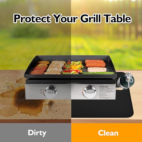 Amerbro Heat Resistant Mats for Countertop and Grill Table, Fireproof Grill Mats for Outdoor Grill, Portable Charcoal Grill, Gas Grill, Pizza Oven Compatible with Blackstone, Ninja 24x31x0.02in, Black - Image 3
