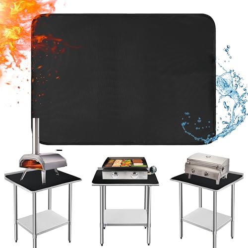 Amerbro Heat Resistant Mats for Countertop and Grill Table, Fireproof Grill Mats for Outdoor Grill, Portable Charcoal Grill, Gas Grill, Pizza Oven Compatible with Blackstone, Ninja 24x31x0.02in, Black - Image 1