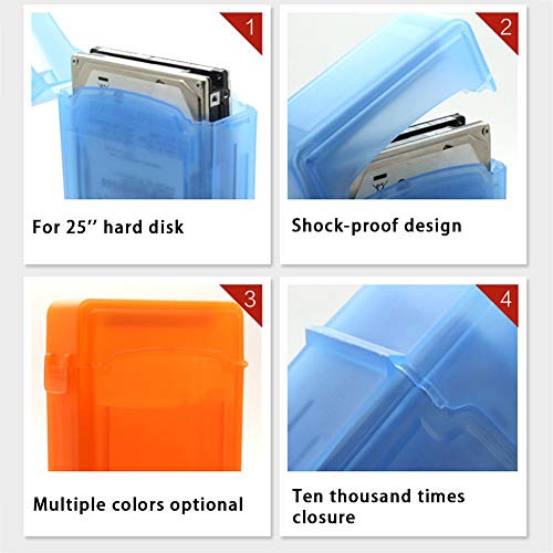 AlexVyan HDD Protector Plastic Box for 3.5" IDE SATA HDD Hard Disk Drive Protection Case Cover Enclosure Storage Box (Pack of 2 - Orange) - Image 3