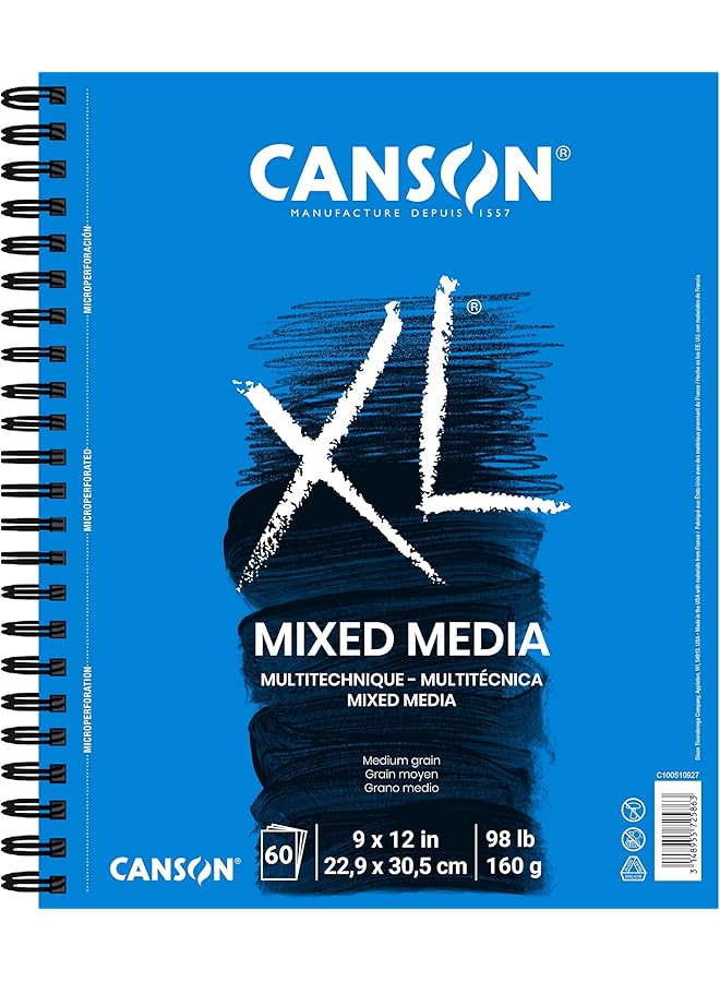 CANSON 100510927 Xl Series Mix Paper Pad 98 Pound 9 X 12 Inch 60 Sheets 1 Pack - Image 1