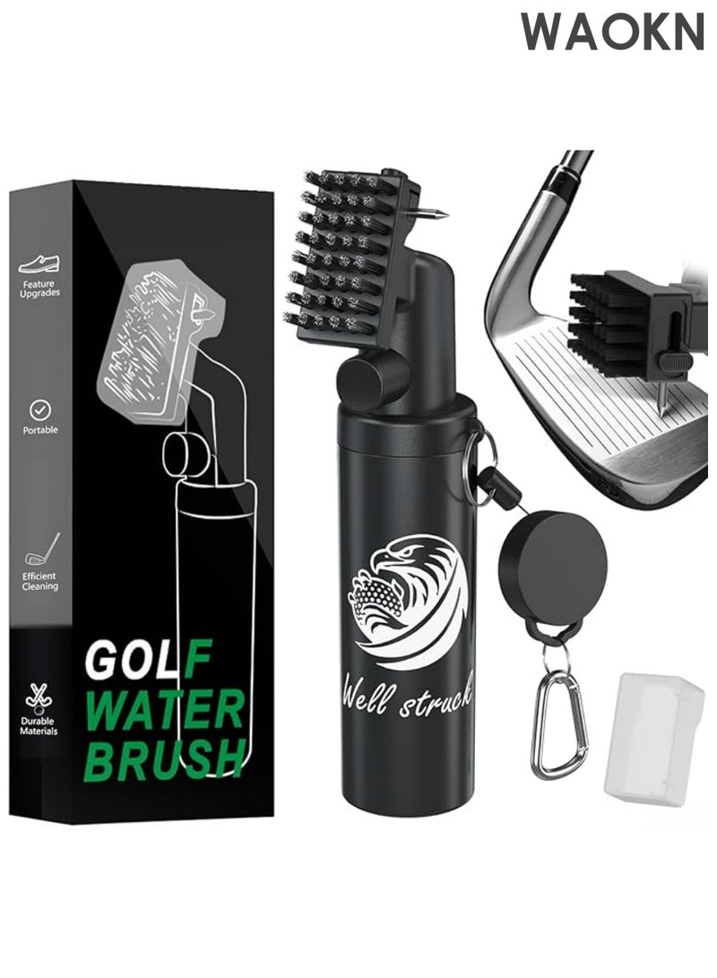 دبليو أيه أو كي أن منظف ​​احترافي لمضارب الجولف - زجاجة مياه سعة 4 أونصة مع منظف للأخاديد ومشبك تثبيت، شعيرات نايلون متينة لسهولة التنظيف، تصميم زر مريح، هدية جولف للرجال وملحق لا غنى عنه - Image 1
