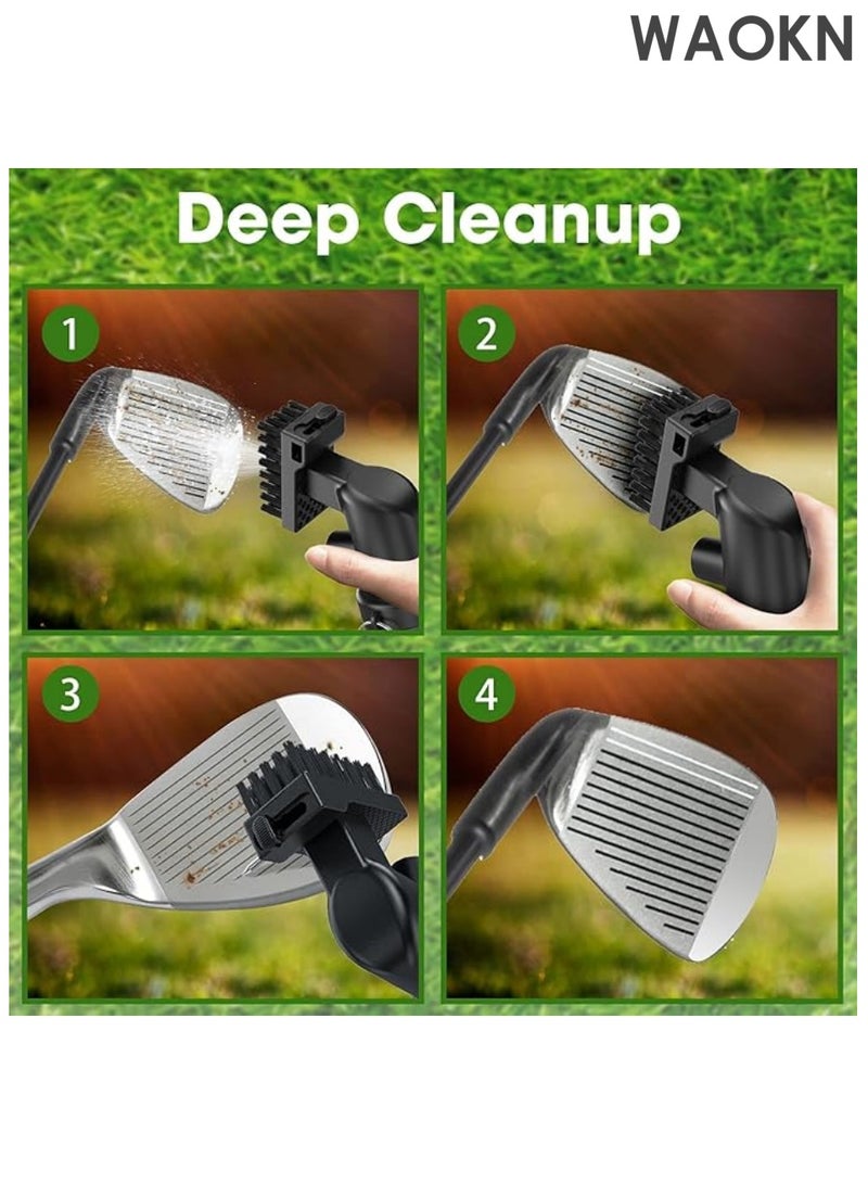 دبليو أيه أو كي أن منظف ​​احترافي لمضارب الجولف - زجاجة مياه سعة 4 أونصة مع منظف للأخاديد ومشبك تثبيت، شعيرات نايلون متينة لسهولة التنظيف، تصميم زر مريح، هدية جولف للرجال وملحق لا غنى عنه - Image 4