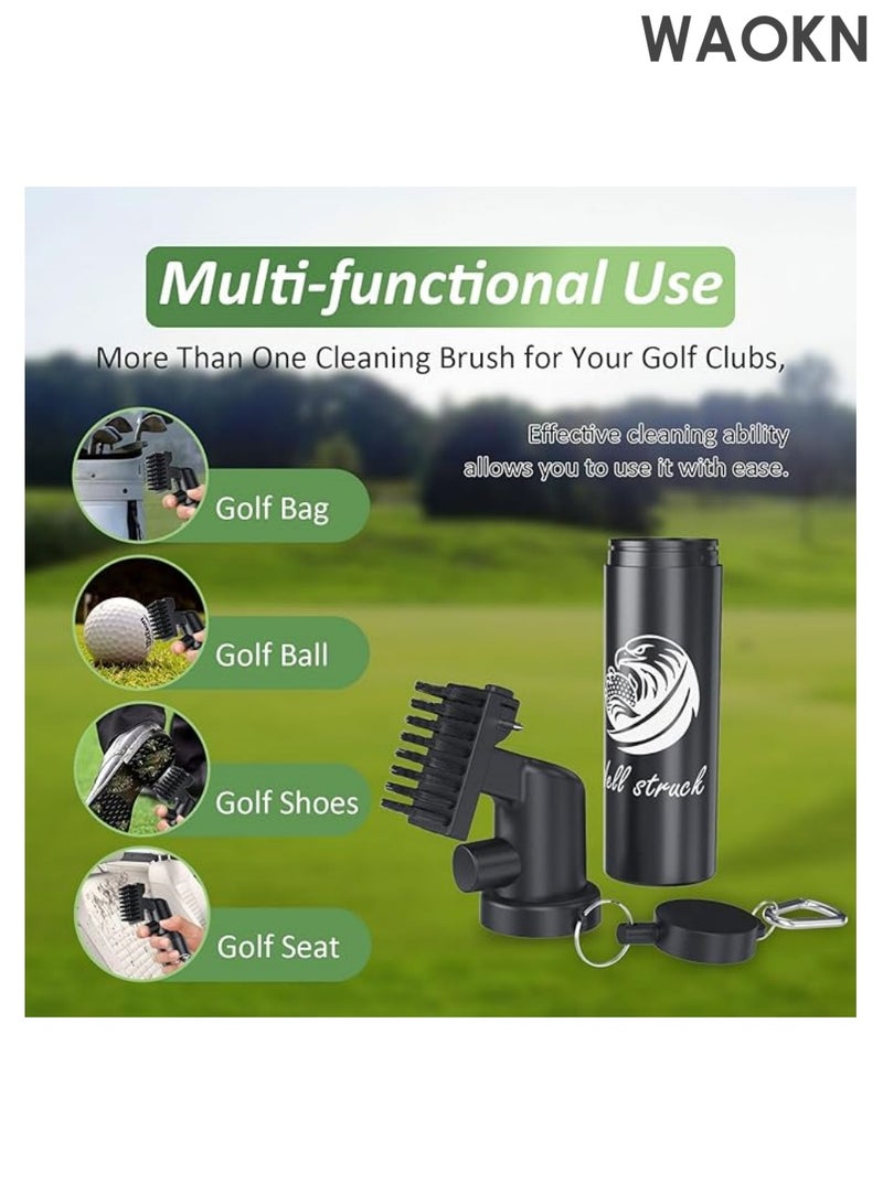 دبليو أيه أو كي أن منظف ​​احترافي لمضارب الجولف - زجاجة مياه سعة 4 أونصة مع منظف للأخاديد ومشبك تثبيت، شعيرات نايلون متينة لسهولة التنظيف، تصميم زر مريح، هدية جولف للرجال وملحق لا غنى عنه - Image 5