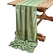 DOLOPL 10ft Sage Green Chiffon Table Runner Wedding Table Runner,29x120 inches Gauze Table Runner,Rustic Sheer Table - Image 2