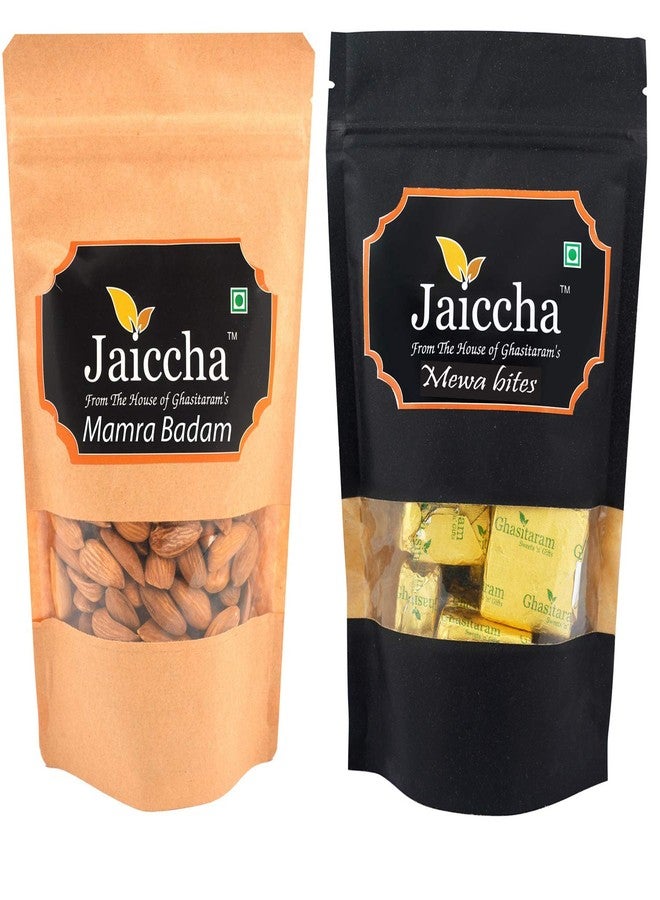Jaiccha Ghasitaram Diwali Gifts - Best of 2 MEWA Bites,and Mamra Almonds |Gift Hamper|Diwali Gift Hamper|Food Hampers|Gourmet Hampers| - Image 1