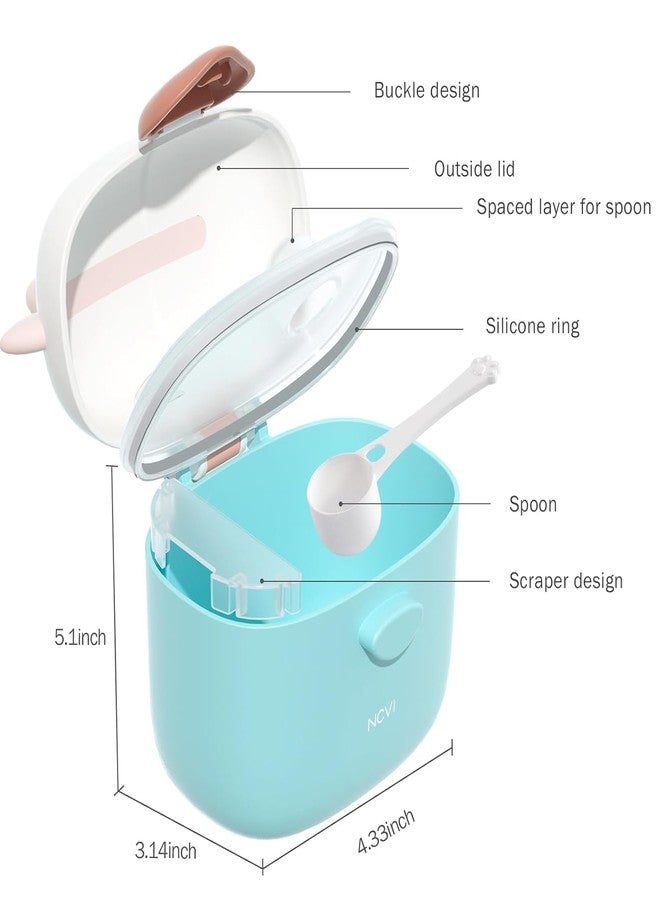 Termichy Baby Formula Dispenser, Portable Milk Powder Dispenser Container with Carry Handle and Scoop for Travel Outdoor Activities with Baby Infant, 8.8OZ, 0.55LB, 250g (Cow,Light Blue) - Image 2