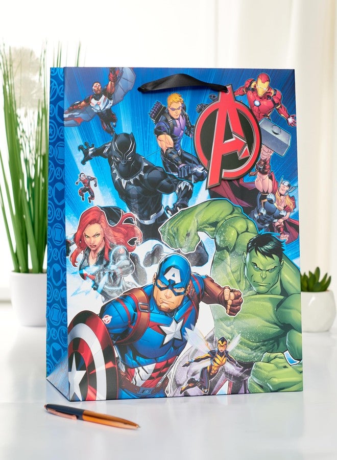 UK Greetings | Marvel The Avengers Large Gift Bag for Boy | Party Bags for Presents | Birthdays/Weddings/Father's Day | Heroes Design | 26.7 x 33 x 13.7 cm - Image 2